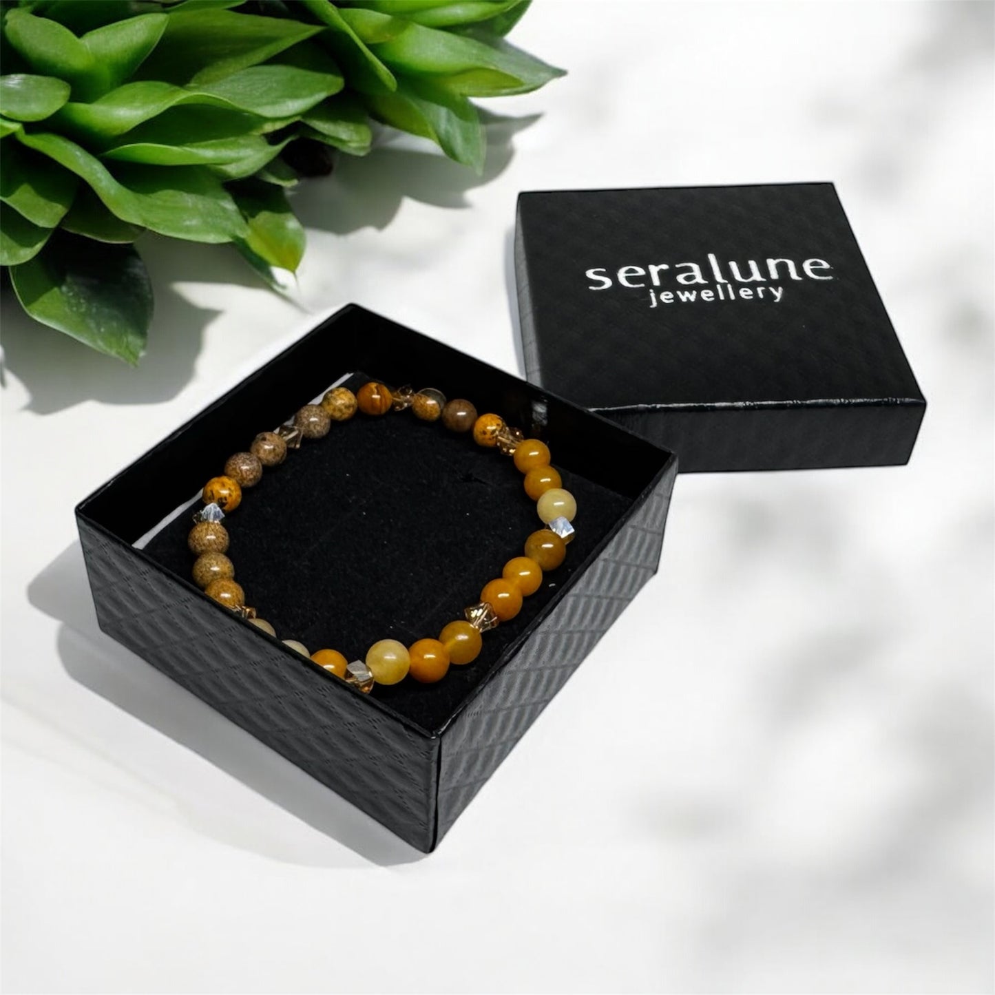 Bransoletka Cytryn Jaspis Krajobrazowy Ochrona Szczęście