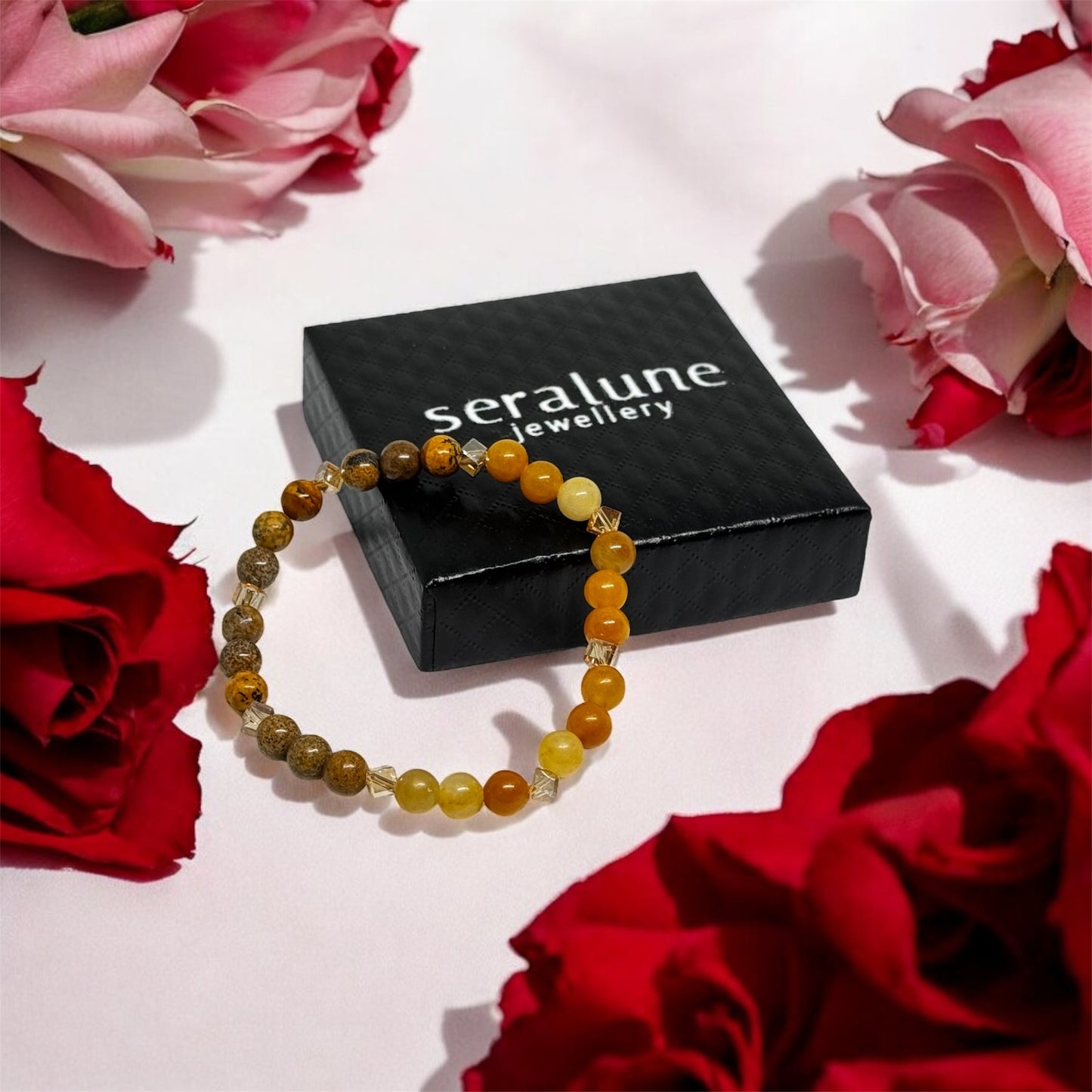 Bransoletka Cytryn Jaspis Krajobrazowy Ochrona Szczęście