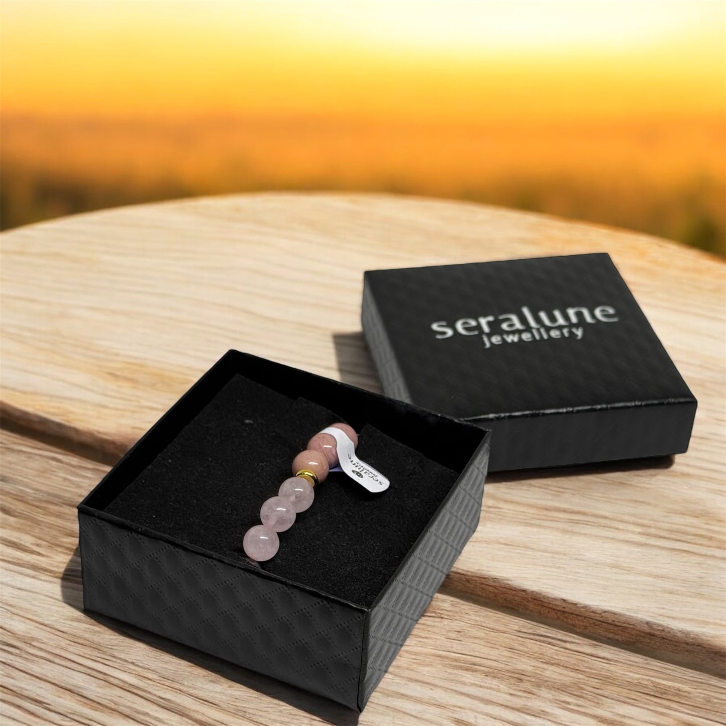 Bransoletka Kwarc Różowy i Rodonit Kamień Miłość Harmonia