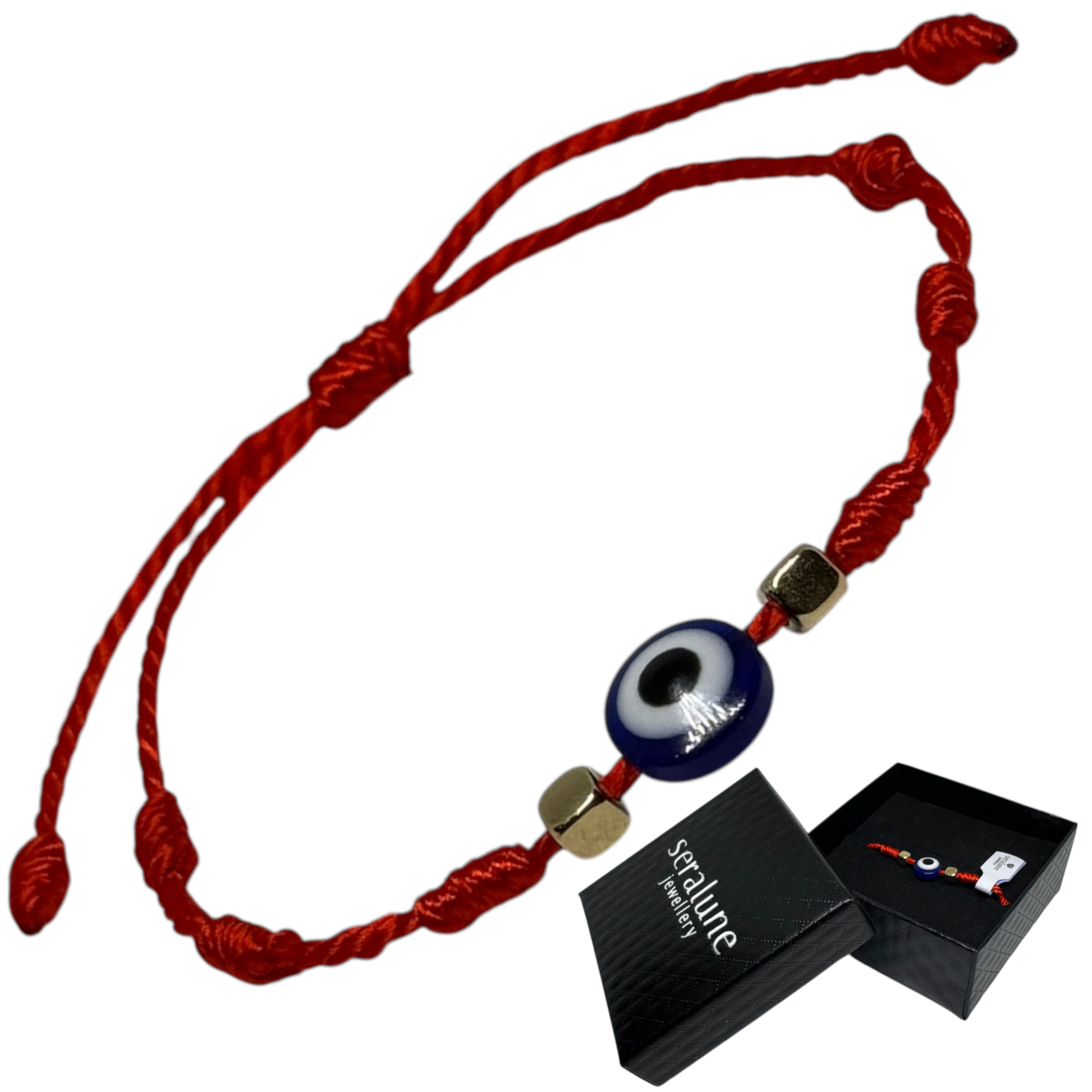 Bransoletka Oko Proroka 7 Węzłów Czerwony Sznurek