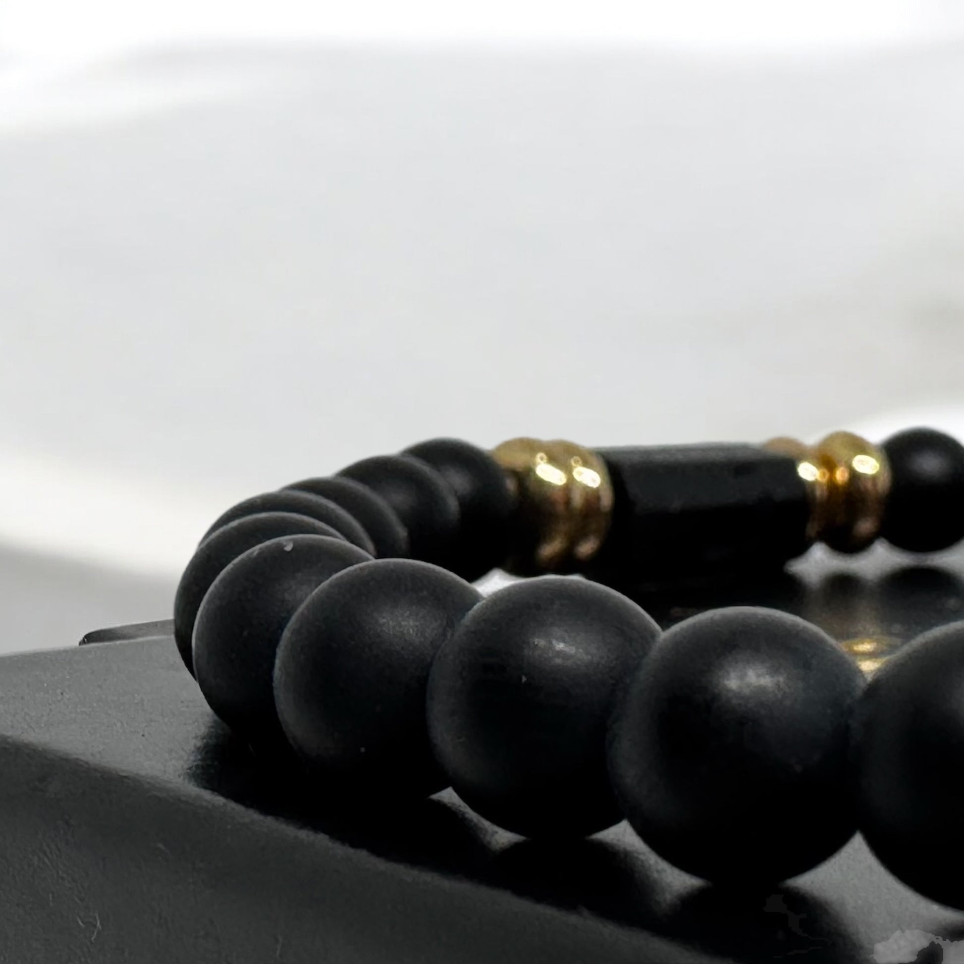 Bransoletka z Czarnego Turmalinu RAW i Onyksu Talizman Ochronny