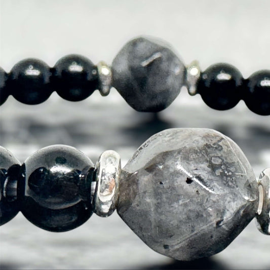 Bransoletka Czarny Turmalin i Obsydian Golden Sheen