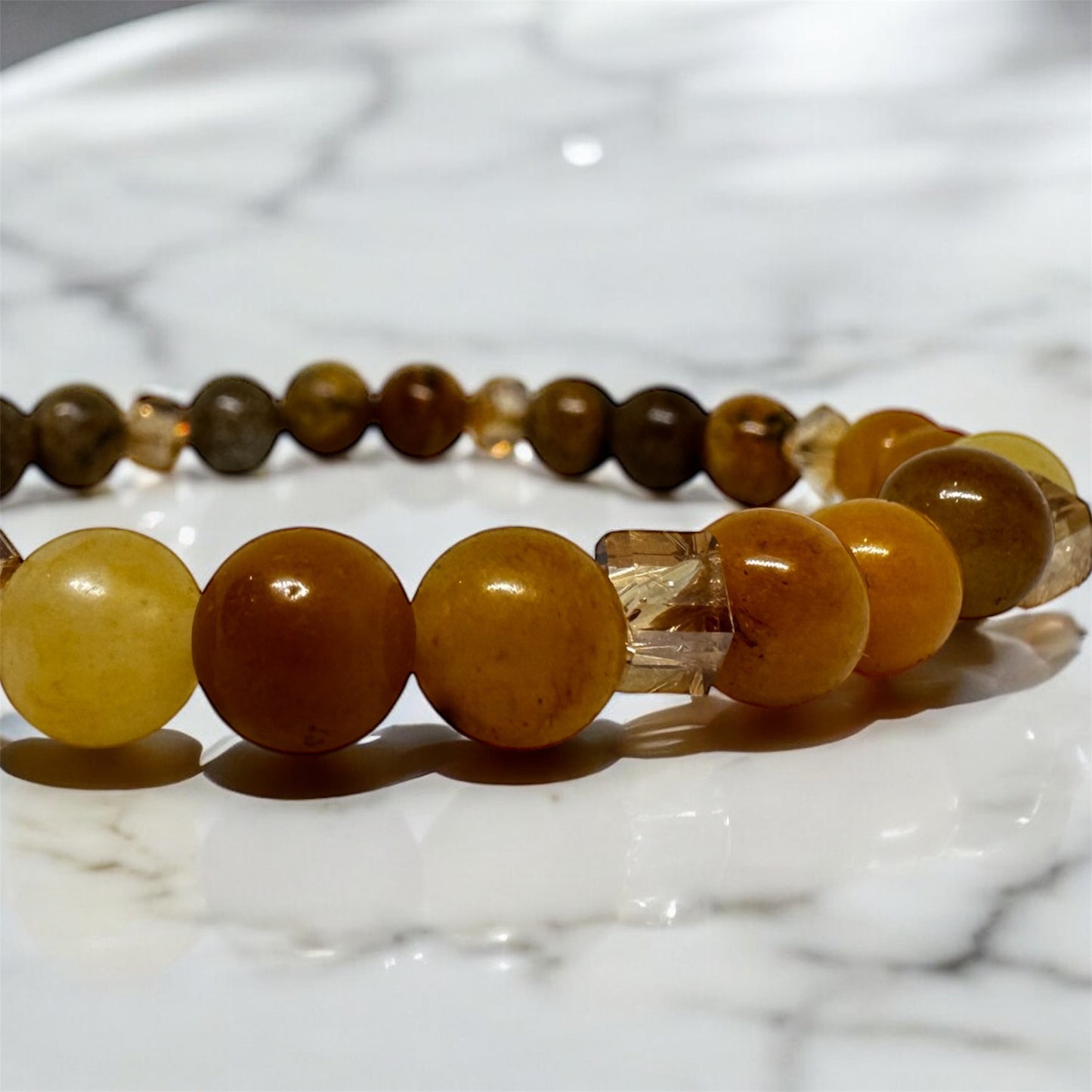 Bransoletka Cytryn Jaspis Krajobrazowy Ochrona Szczęście