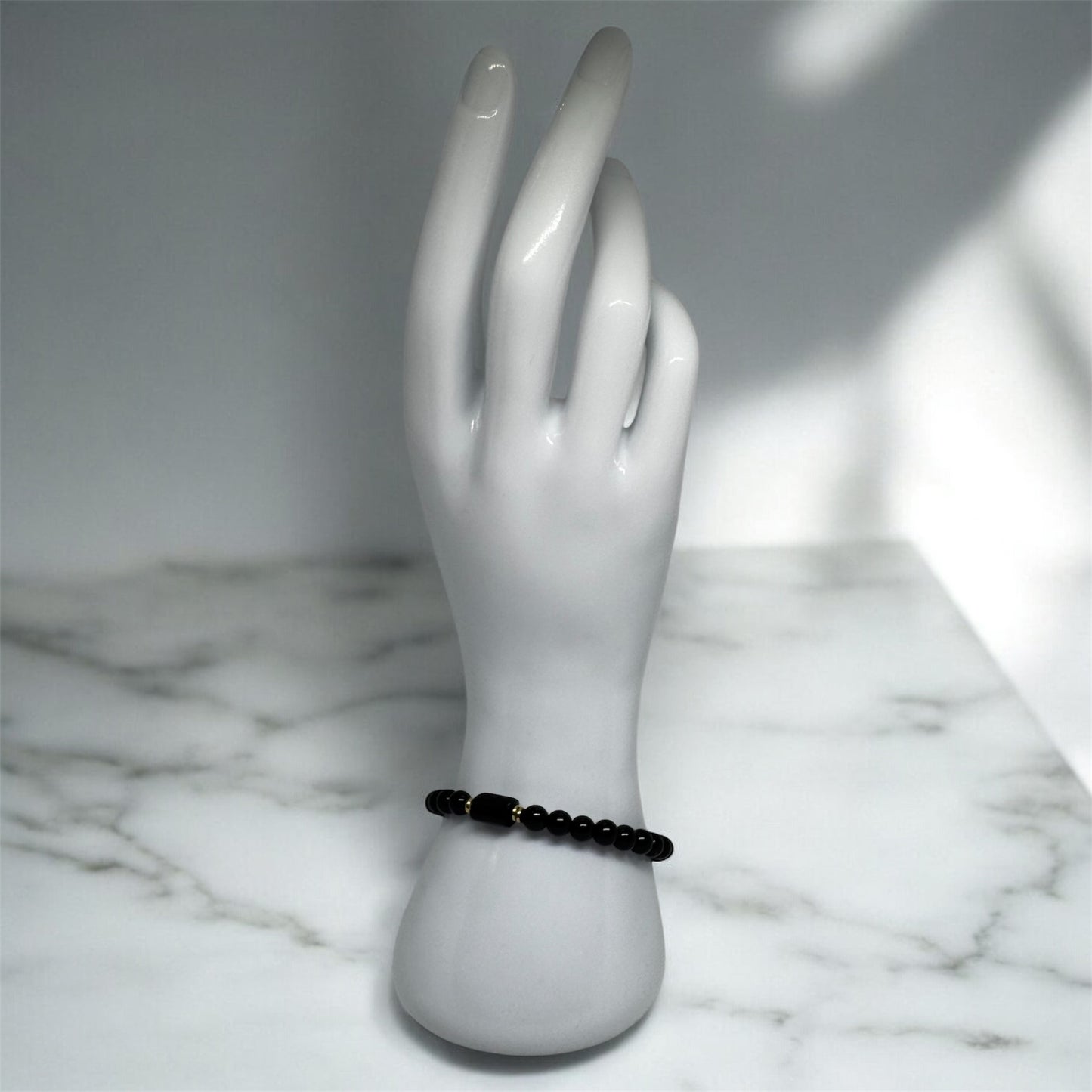 Bransoletka z Czarnego Turmalinu RAW i Obsydianu Talizman Ochronny