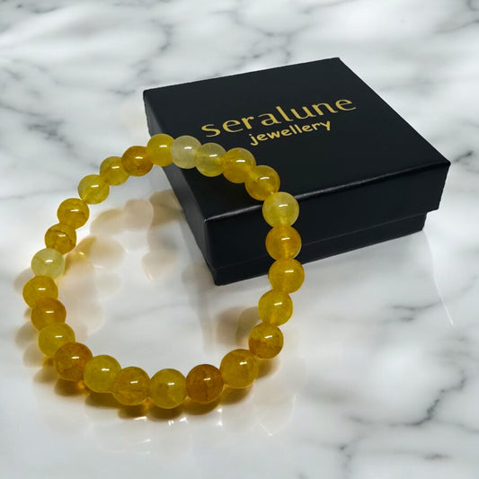 Bransoletka Cytryn Kamień 8mm Radość i Odwaga