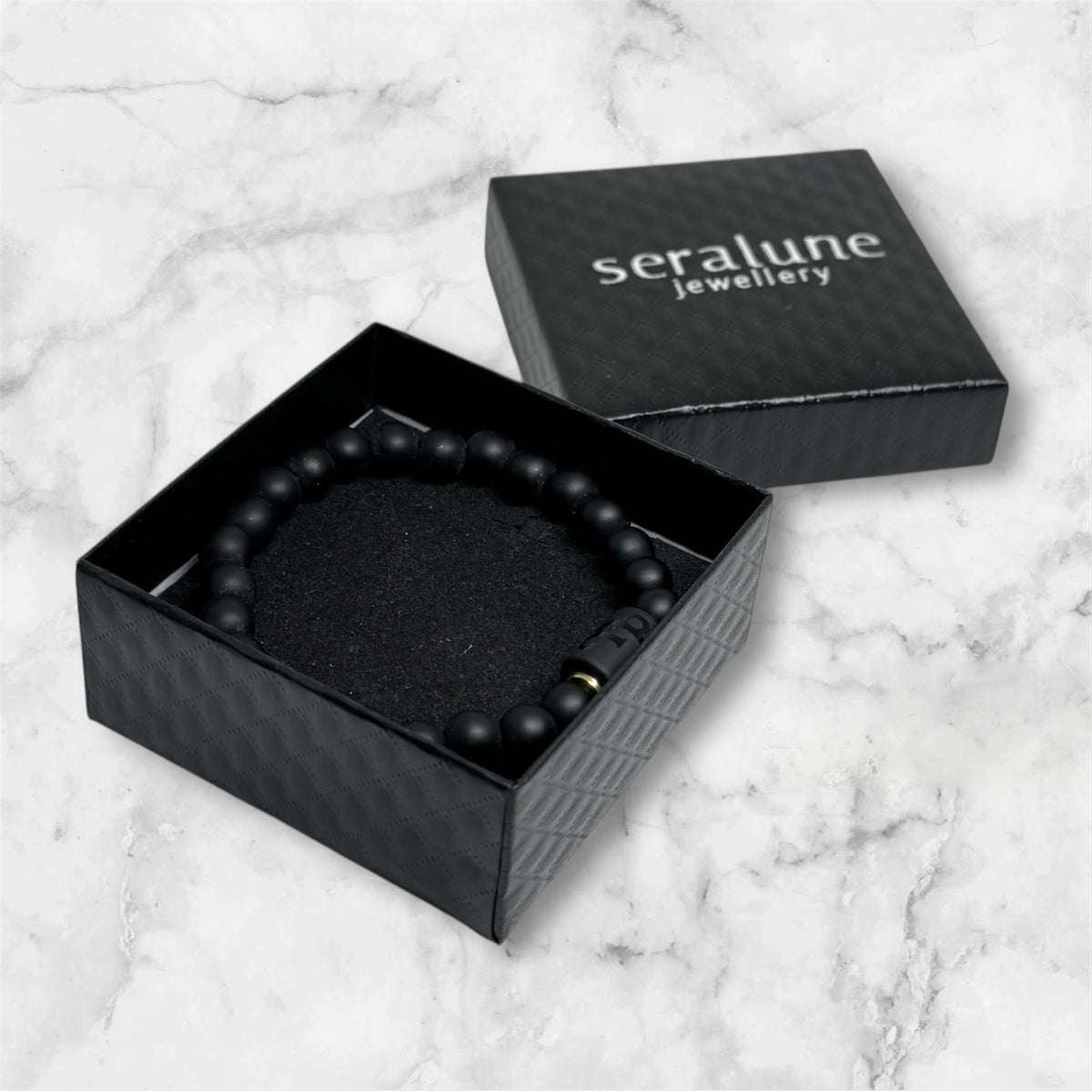 Bransoletka Dla Znaku Zodiaku Wodnik Onyks 8mm - Seralune