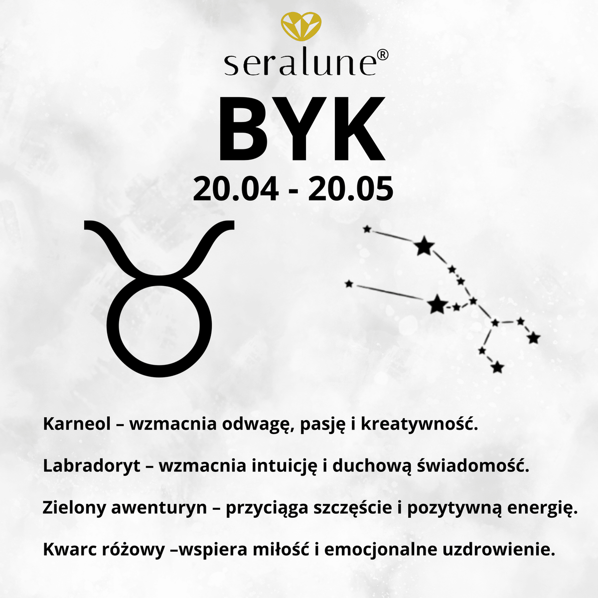 Bransoletka Znak Zodiaku Byk Karneol Labradoryt Awanturyn Kwarc 8mm - Seralune