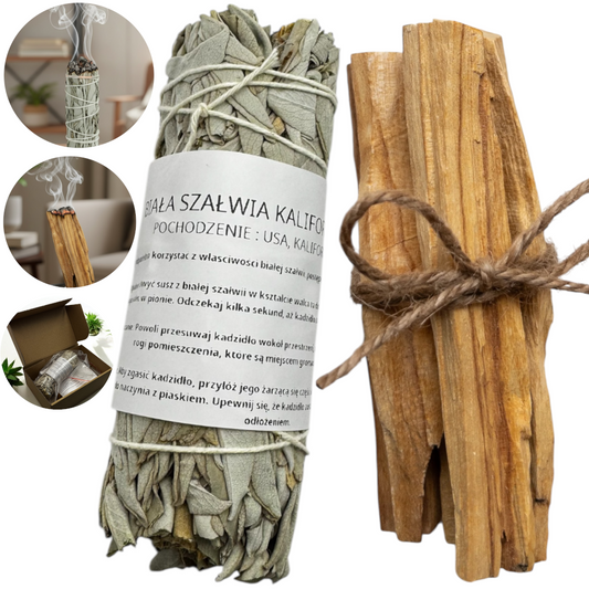 Kadzidło Palo Santo Biała Szałwia Kalifornijska Zestaw 20 Sesji Seralune