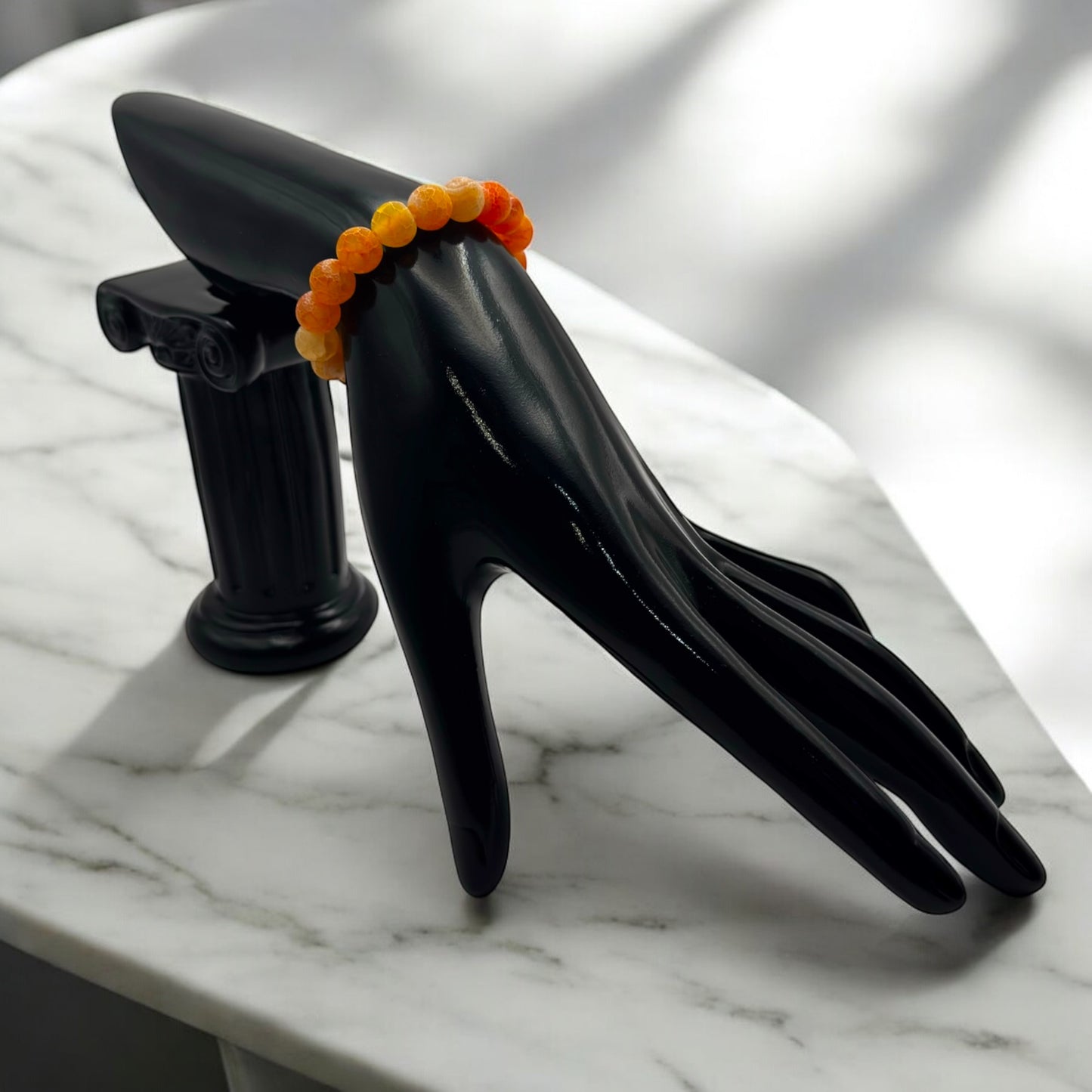 Bransoletka Agat Trawiony Matowy Kamień 8mm Harmonia Ochrona