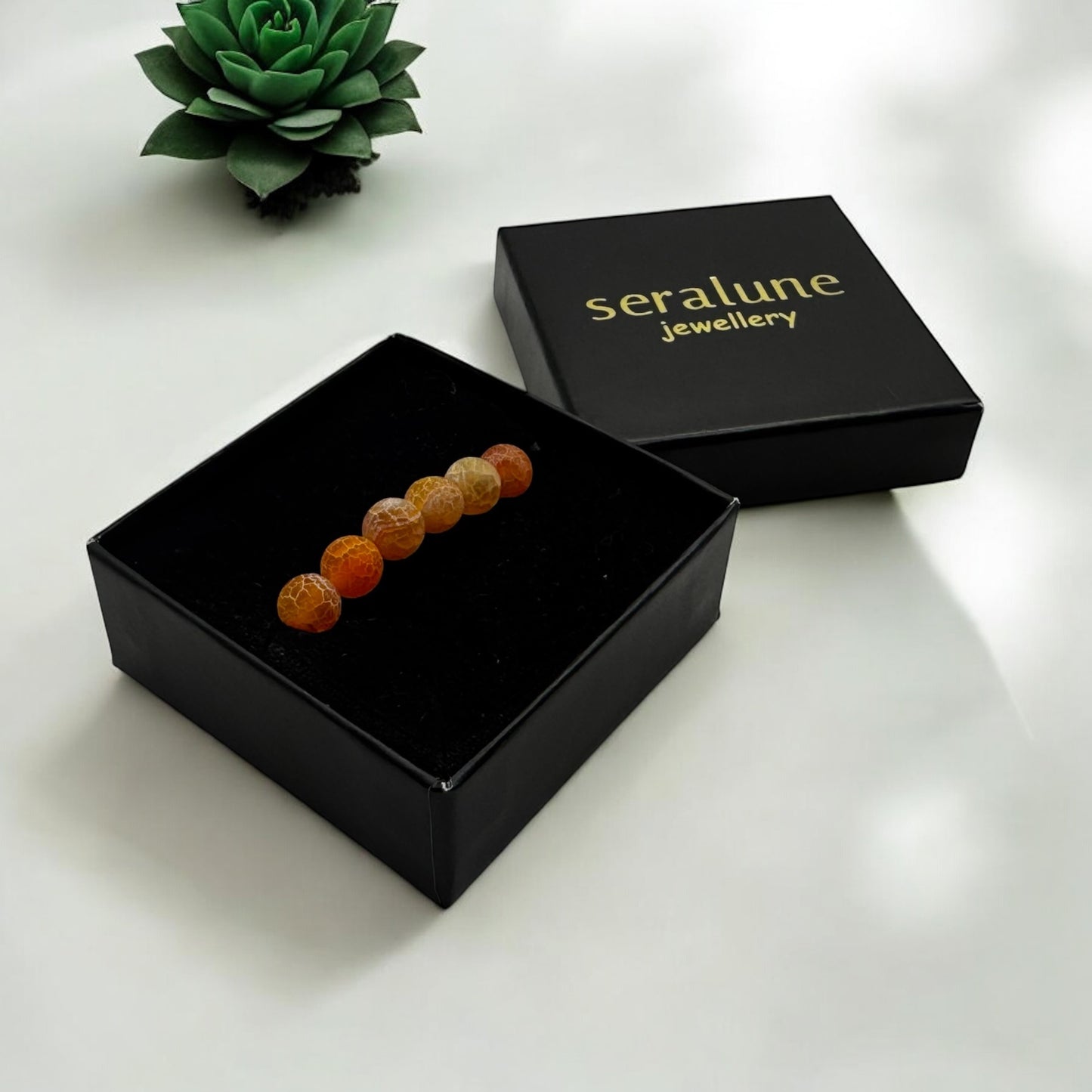 Bransoletka Agat Trawiony Matowy Kamień 8mm Harmonia Ochrona