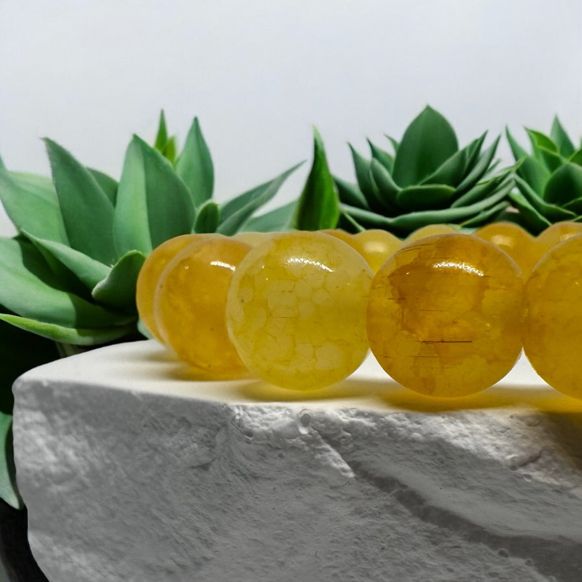 Bransoletka Cytryn Kamień 8mm Radość i Odwaga z Cytrynem 16-18cm