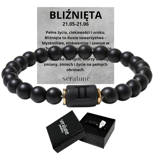 Bransoletka Dla Znaku Zodiaku Bliżnięta Onyks 8mm