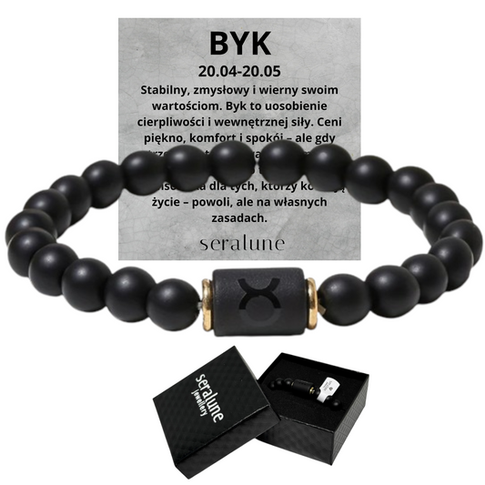 Bransoletka Dla Znaku Zodiaku Byk Onyks 8mm