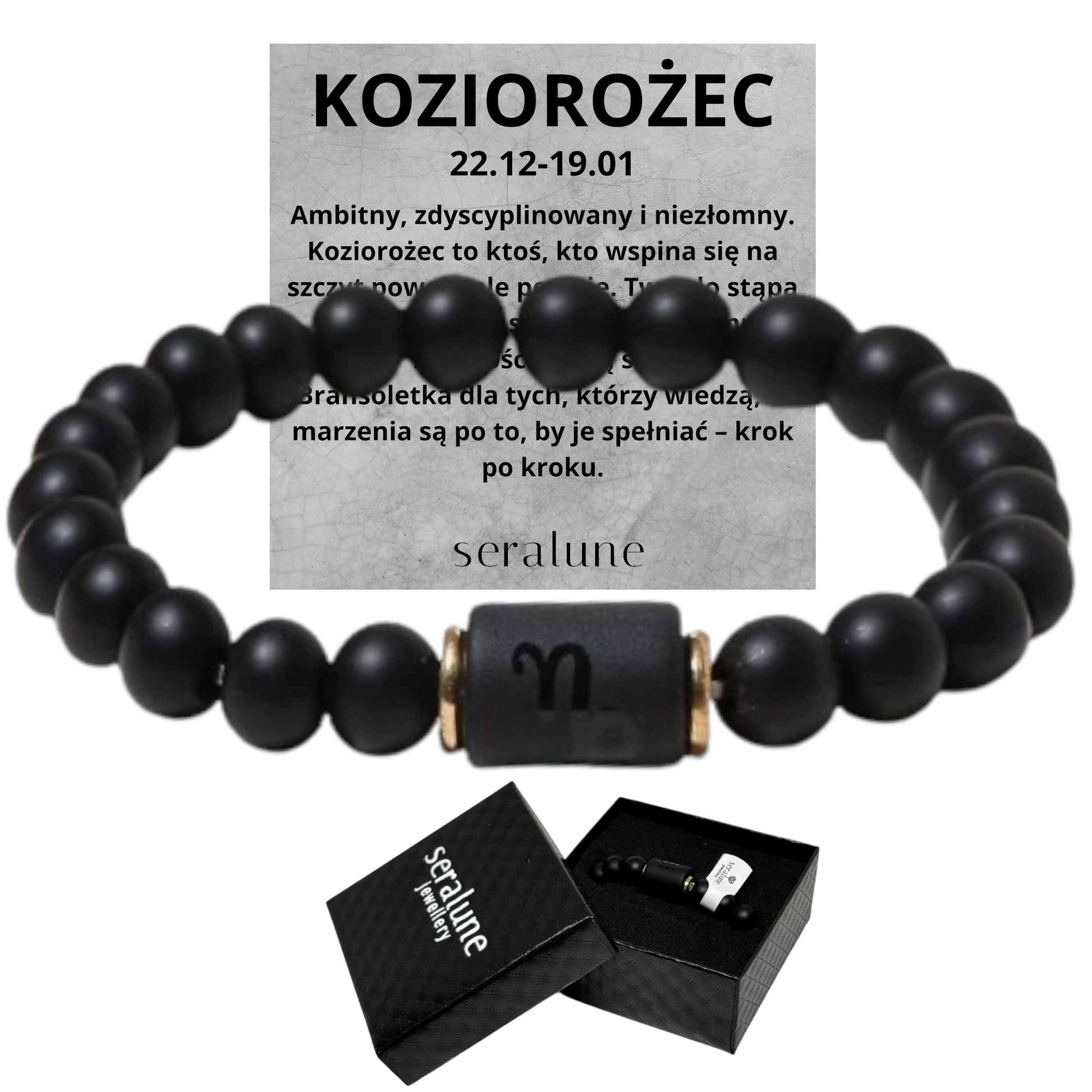 Bransoletka Dla Znaku Zodiaku Koziorożec Onyks 8mm