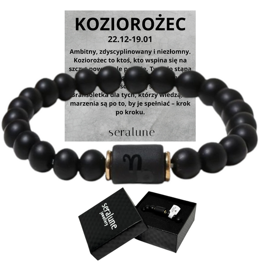 Bransoletka Dla Znaku Zodiaku Koziorożec Onyks 8mm