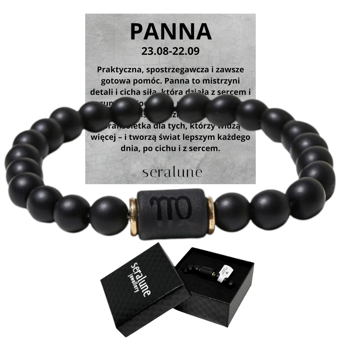 Bransoletka Dla Znaku Zodiaku Panna Onyks 8mm