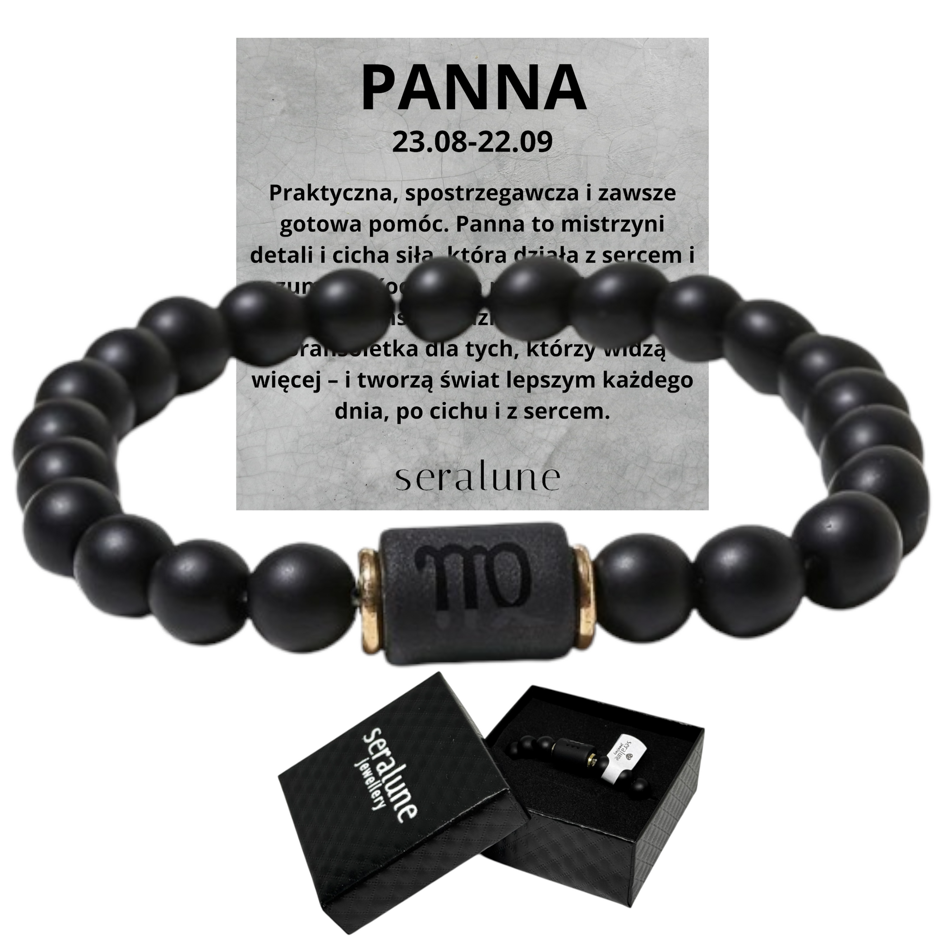 Bransoletka Dla Znaku Zodiaku Panna Onyks 8mm