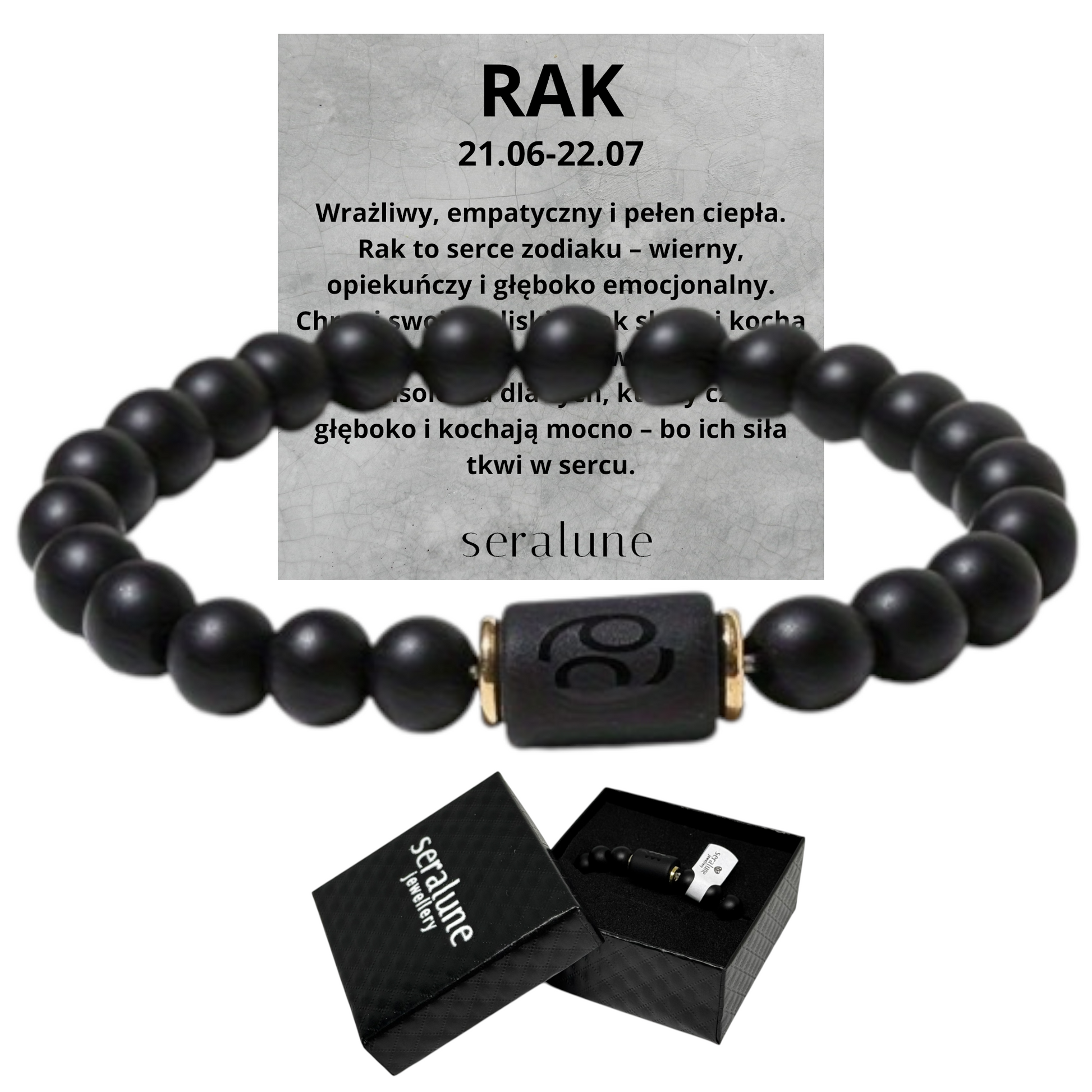 Bransoletka Dla Znaku Zodiaku Rak Onyks 8mm