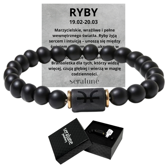 Bransoletka Dla Znaku Zodiaku Ryby Onyks 8mm 
