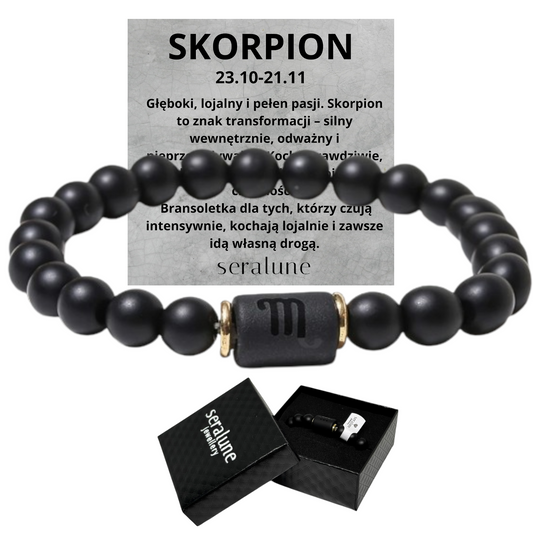 Bransoletka Dla Znaku Zodiaku Skorpion Onyks 8mm