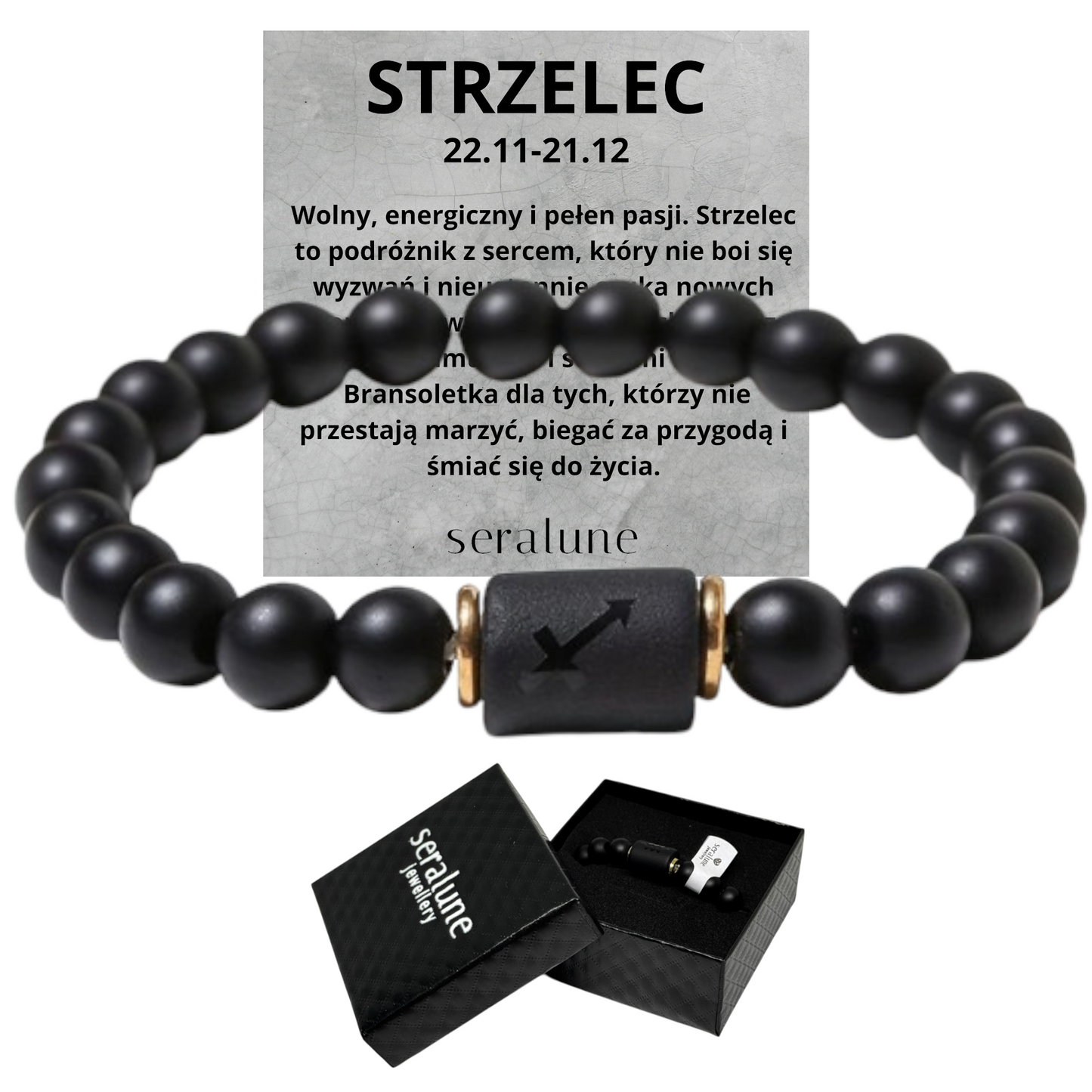 Bransoletka Dla Znaku Zodiaku Strzelec Onyks 8mm