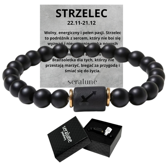 Bransoletka Dla Znaku Zodiaku Strzelec Onyks 8mm