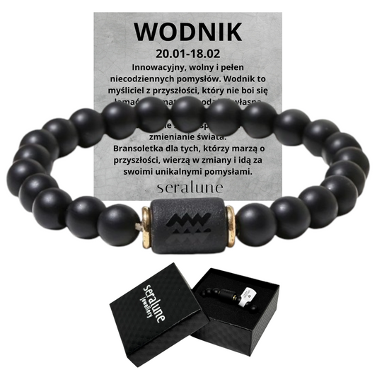 Bransoletka Dla Znaku Zodiaku Wodnik Onyks 8mm