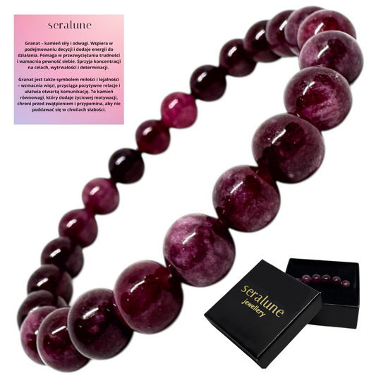 Bransoletka Granat Kamień 8mm