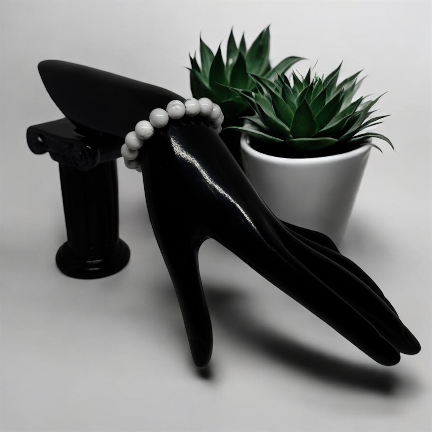  Bransoletka Howlit Biały 8mm Kamien Odwaga Sen Równowaga