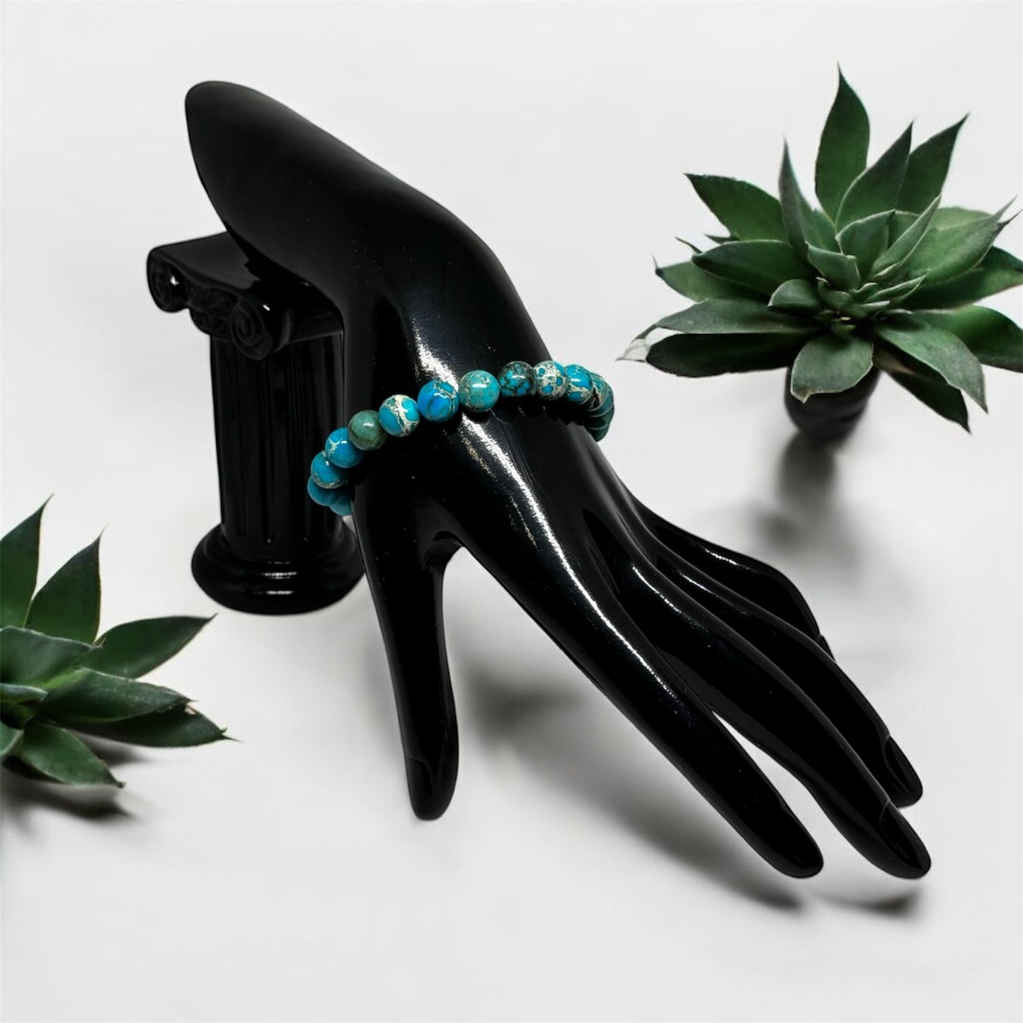 Bransoletka Jaspis Cesarski Turkusowy Przyciąganie Pieniędzy Sukces