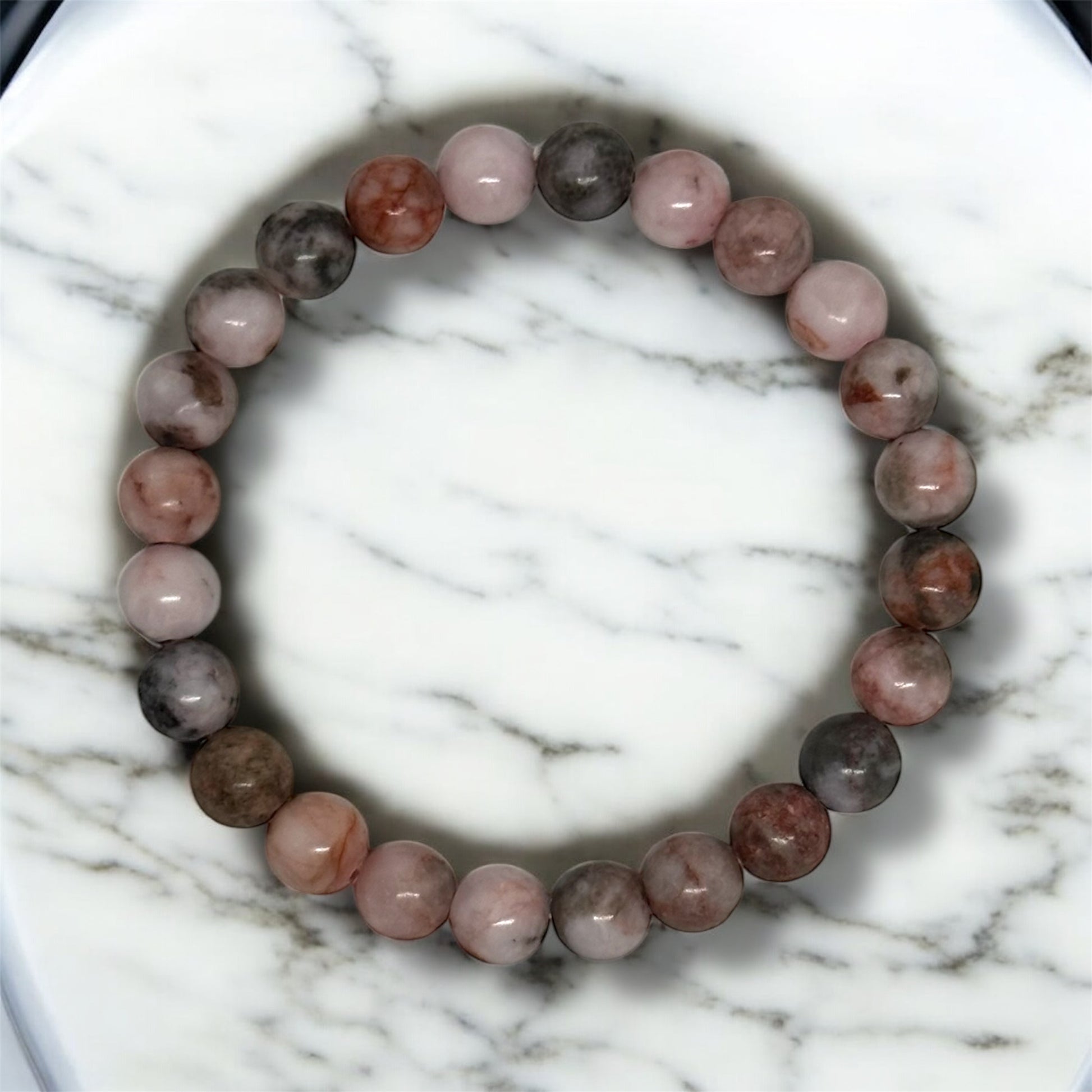 Bransoletka Jaspis Pastelowy Pink Zebra Spokój Harmonia