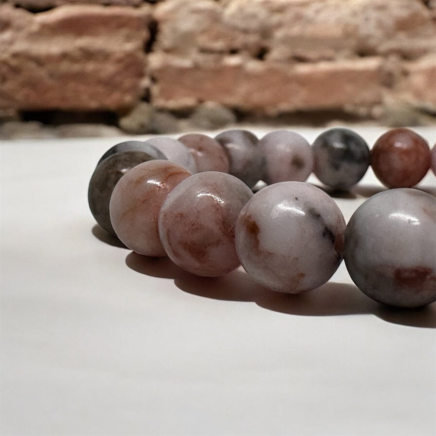 Bransoletka Jaspis Pastelowy Pink Zebra Spokój Harmonia