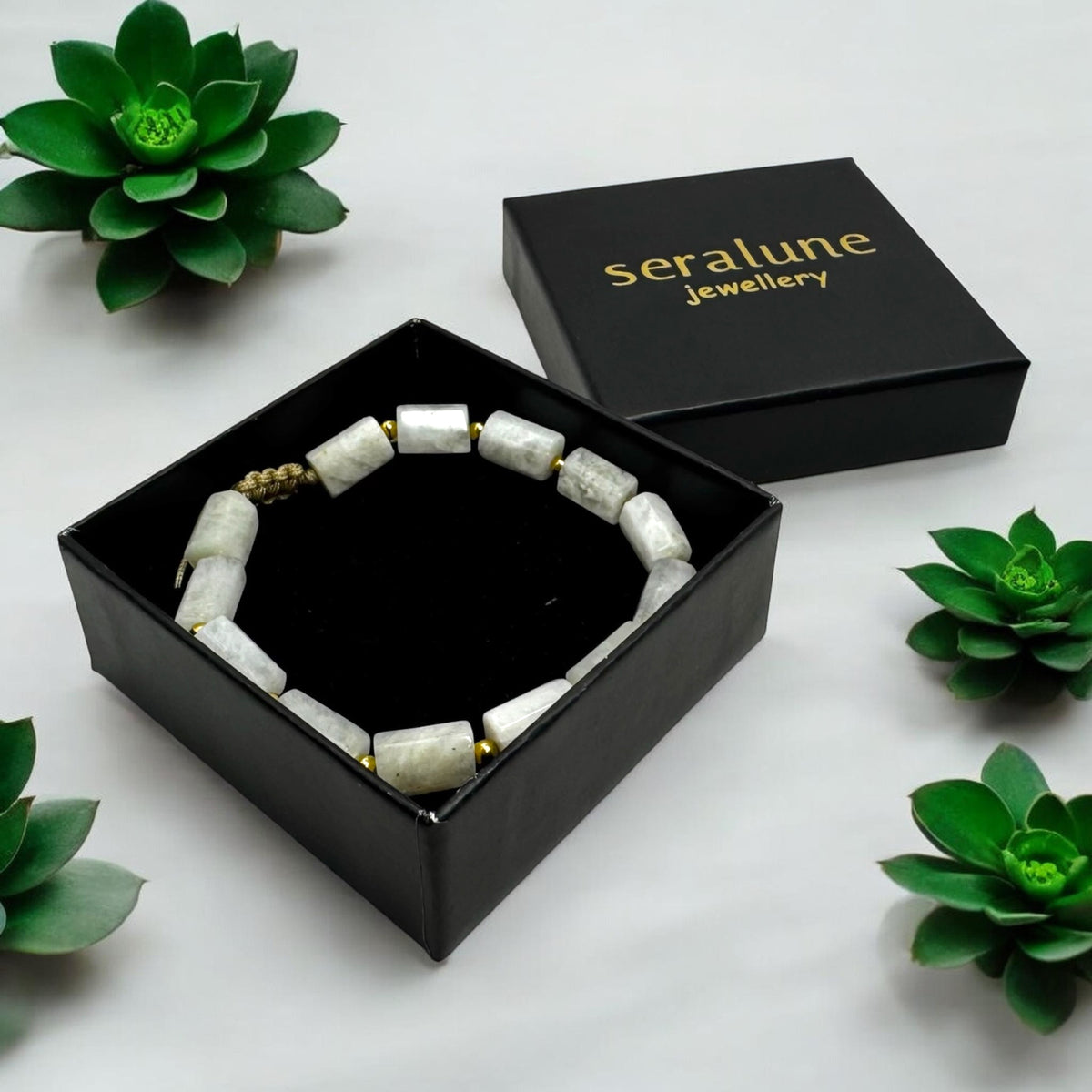 Bransoletka Kamień Księżycowy Moonstone 6mm Równowaga