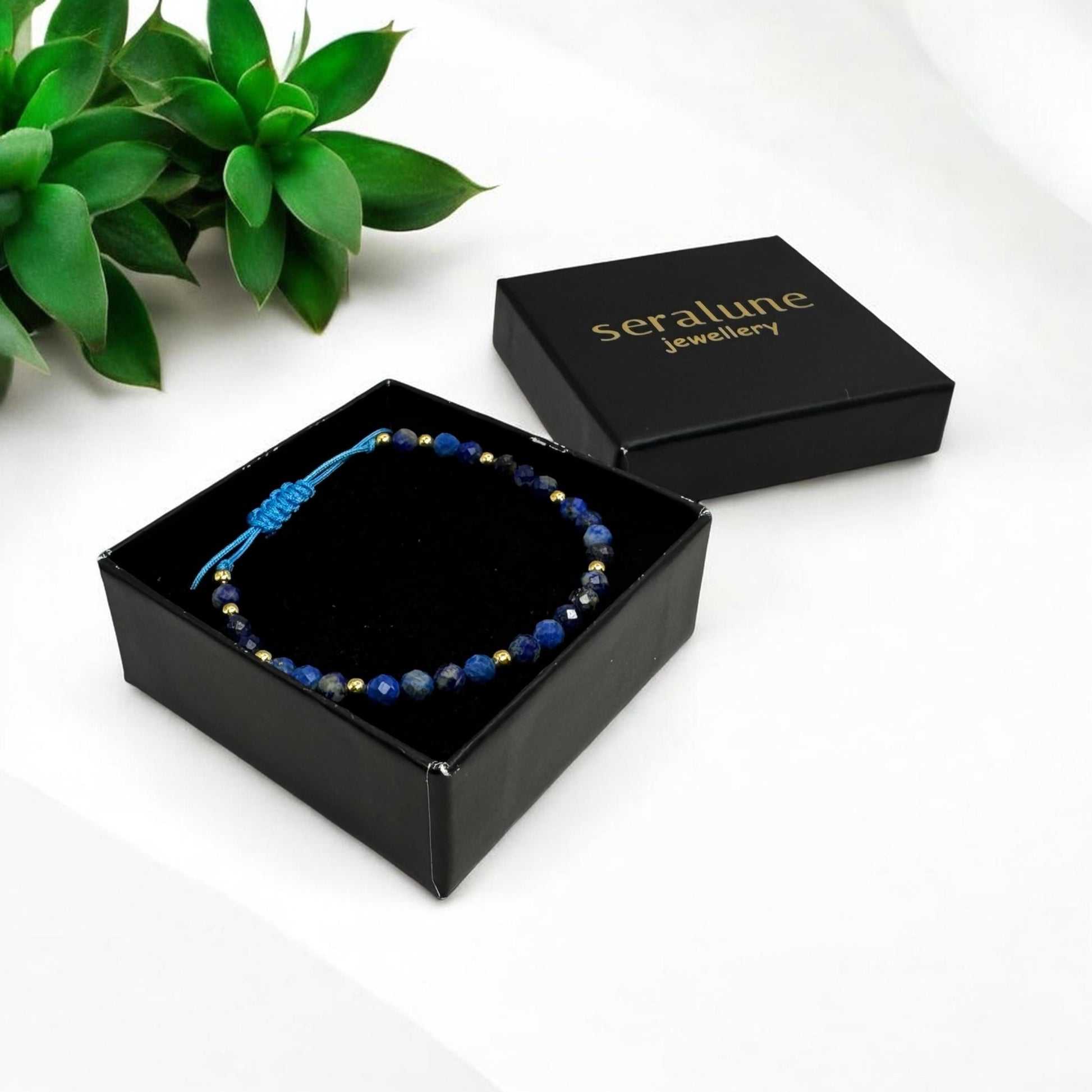 Bransoletka Lapis Lazuli Kamień 4mm Na Sznurku Harmonia