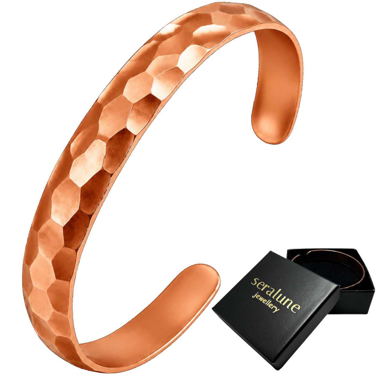 Bransoletka Zdrowotna Miedziana Młotkowana 10mm Bangla Unisex