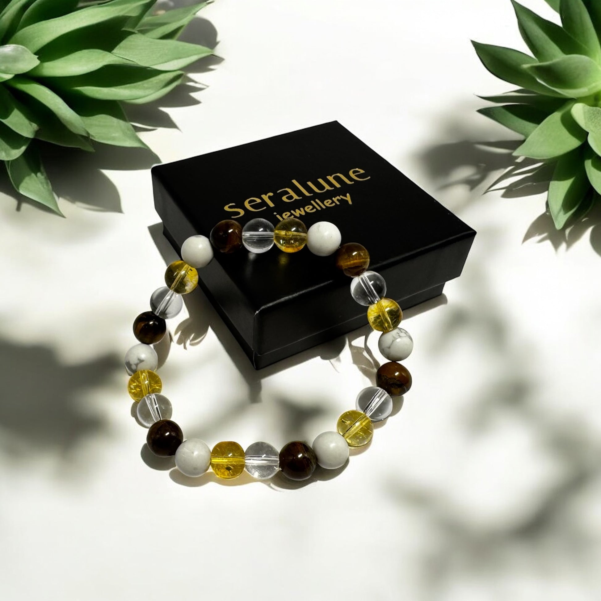 Bransoletka Znak Zodiaku Bliźnięta Cytryn Kwarc Tygrysie Oko 8mm