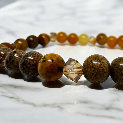 Bransoletka Cytryn Jaspis Krajobrazowy Ochrona Szczęście