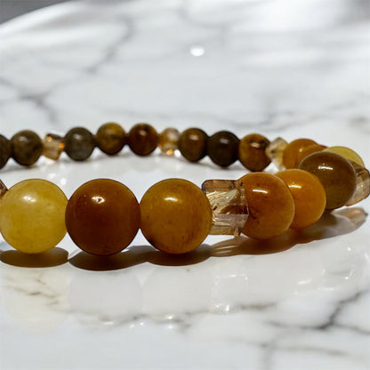 Bransoletka Cytryn Jaspis Krajobrazowy Ochrona Szczęście