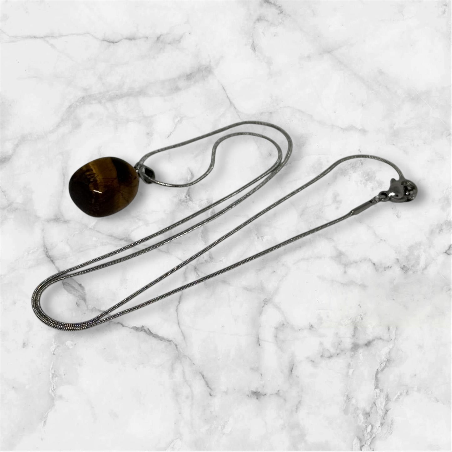 Naszyjnik Oko Tygrysa Kamień Stal Nierdzewna Wisiorek