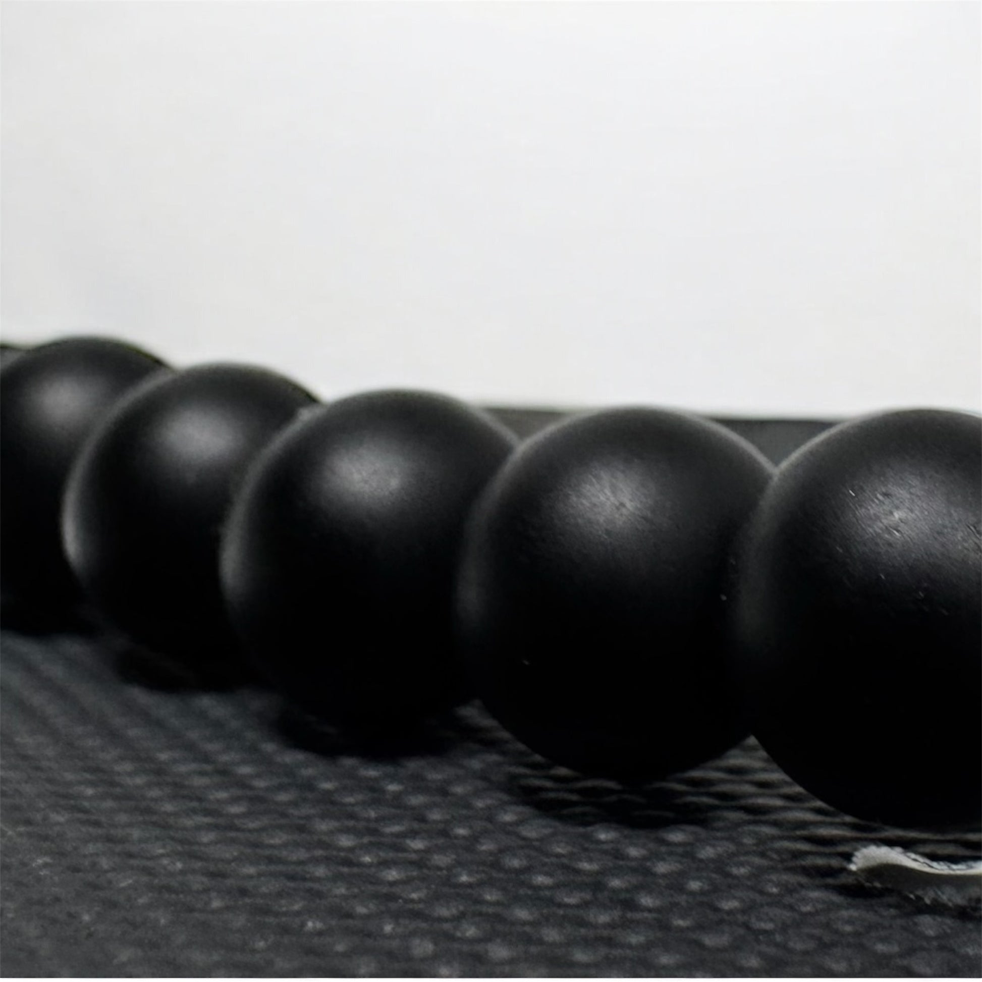 Naszyjnik Różaniec z Krzyżem Czarny Turmalin Hematyt Obsydian Naturalny