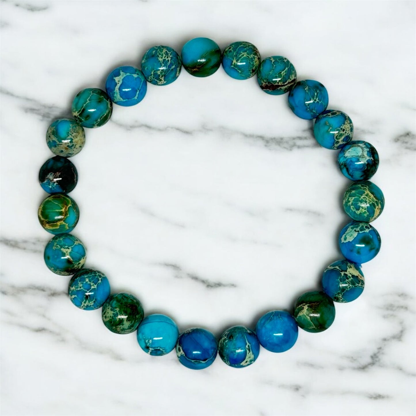 Bransoletka Jaspis Cesarski Turkusowy Przyciąganie Pieniędzy Sukces