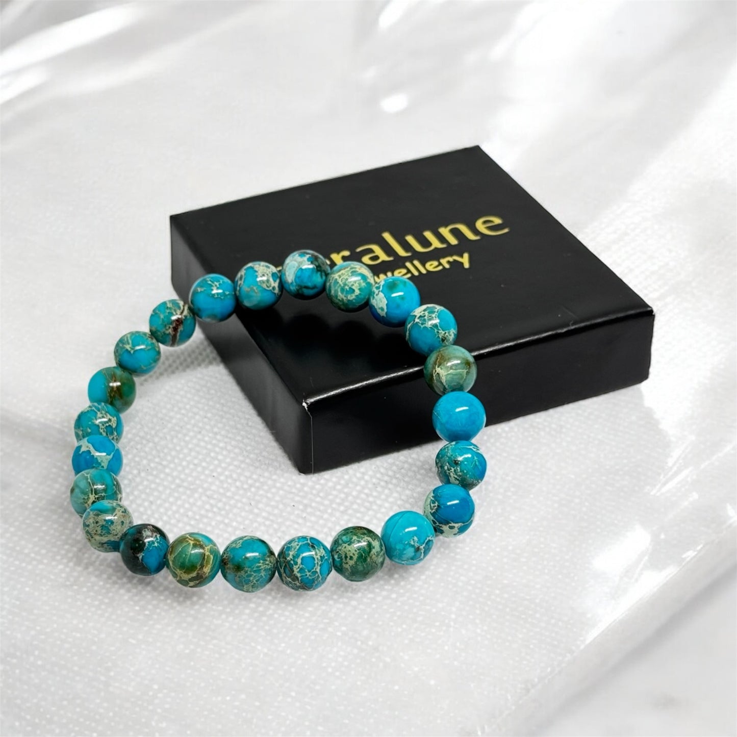 Bransoletka Jaspis Cesarski Turkusowy Przyciąganie Pieniędzy Sukces