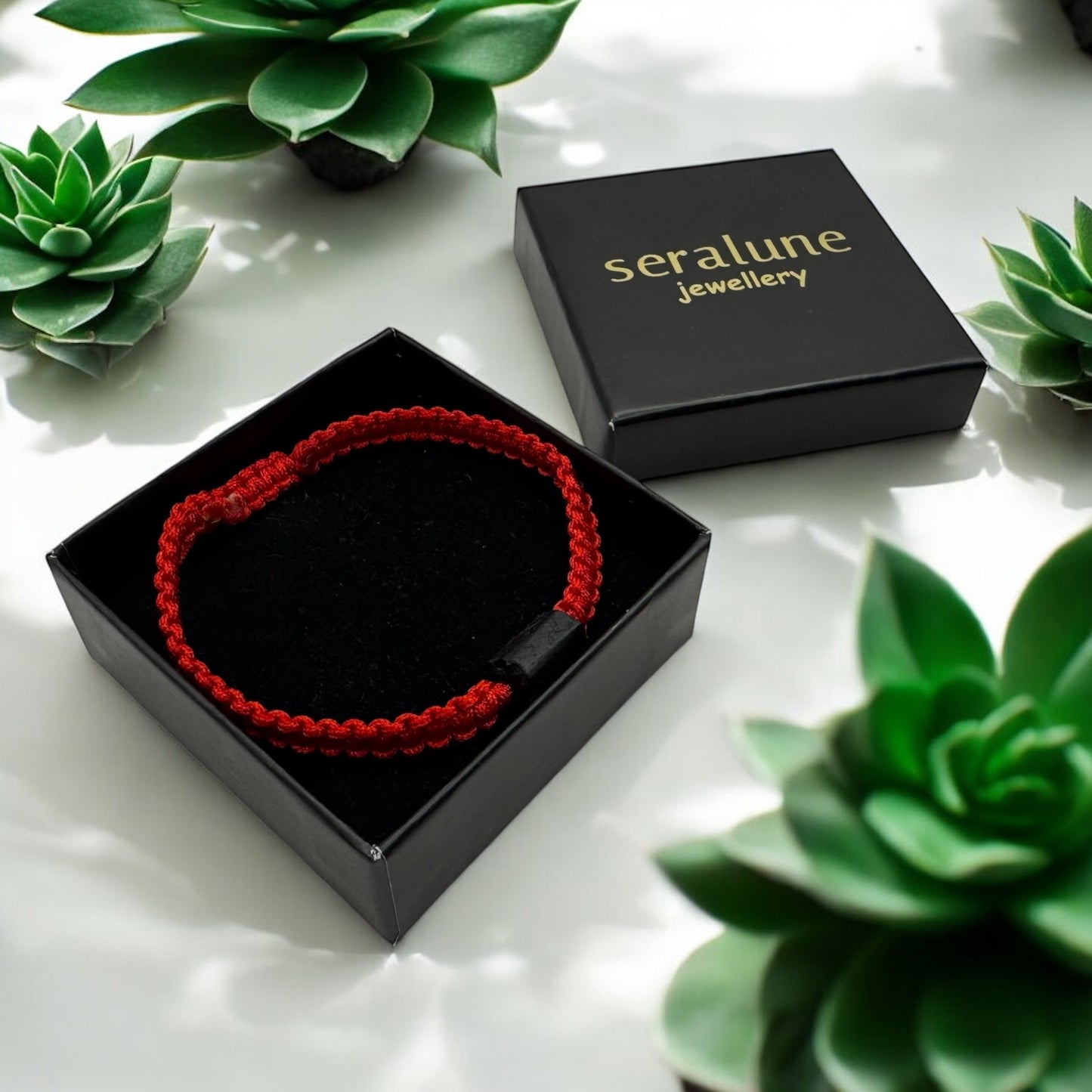 Bransoletka Ochronna Czarny Turmalin Czerwony Sznurek