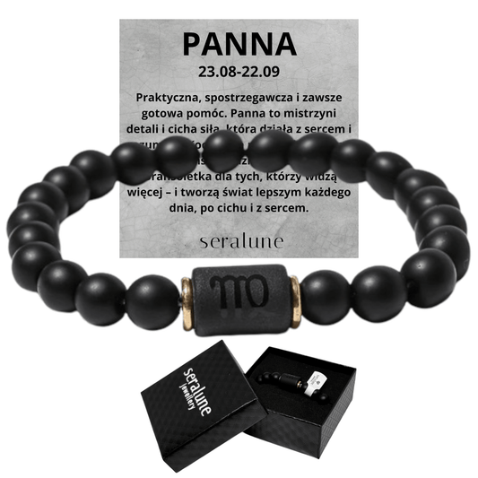 Bransoletka Dla Znaku Zodiaku Panna Onyks 8mm - Seralune