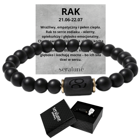 Bransoletka Dla Znaku Zodiaku Rak Onyks 8mm - Seralune