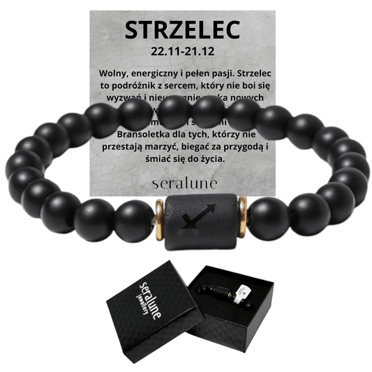 Bransoletka Dla Znaku Zodiaku Strzelec Onyks 8mm - Seralune