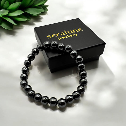 Bransoletka Hematyt Kamień 8mm Ochrona Odwaga Seralune - Seralune