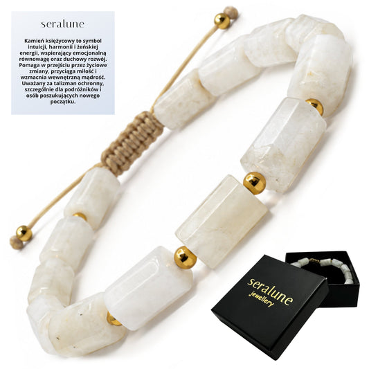 Bransoletka Kamień Księżycowy Moonstone 6mm Równowaga - Seralune