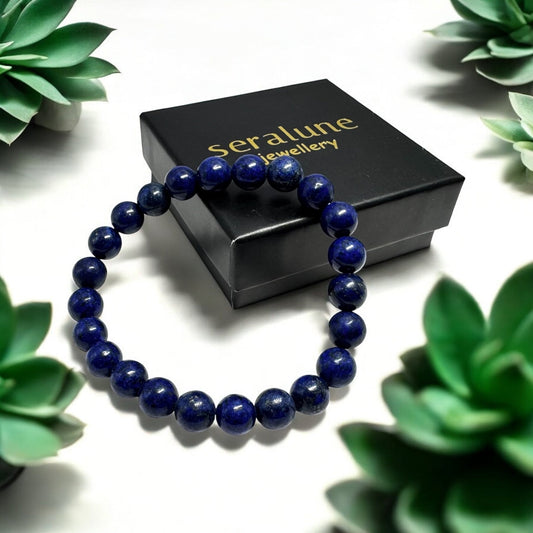Bransoletka Lapis Lazuli Kamień 8mm AAA Harmonia Ochrona - Seralune