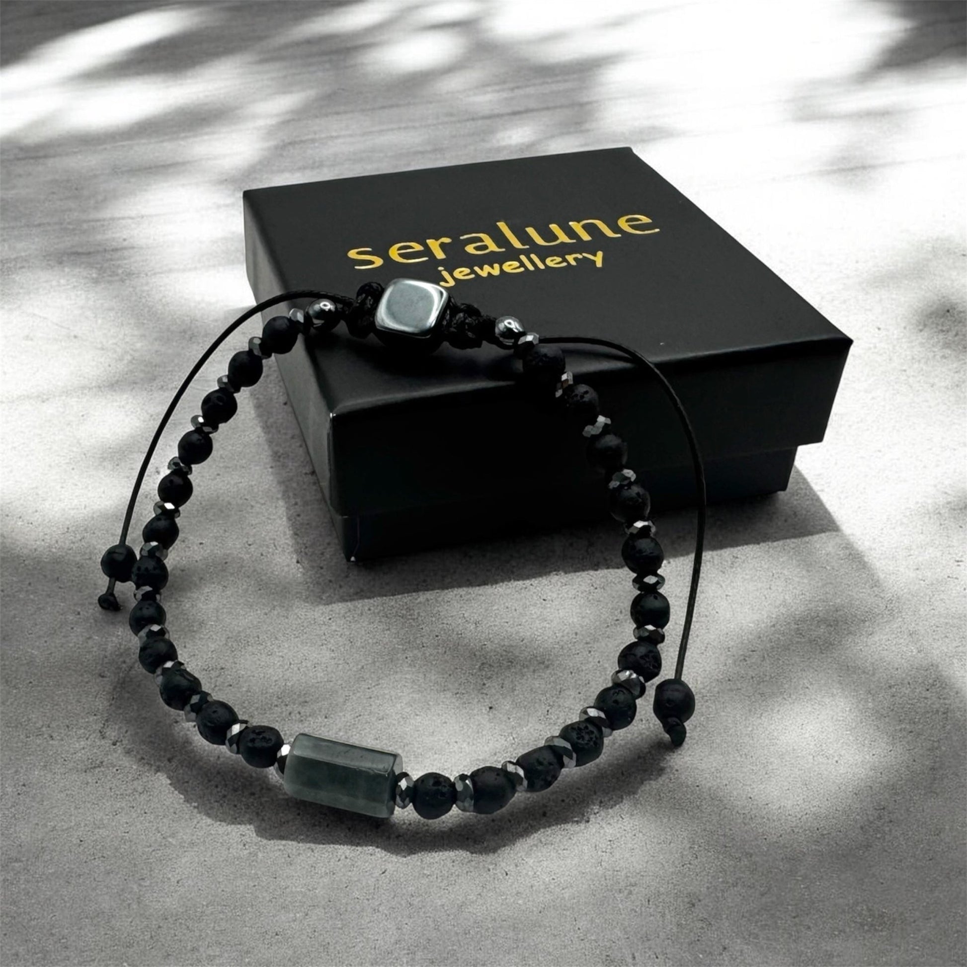 Bransoletka Męska Labradoryt Lawa Hematyt 3mm - Seralune